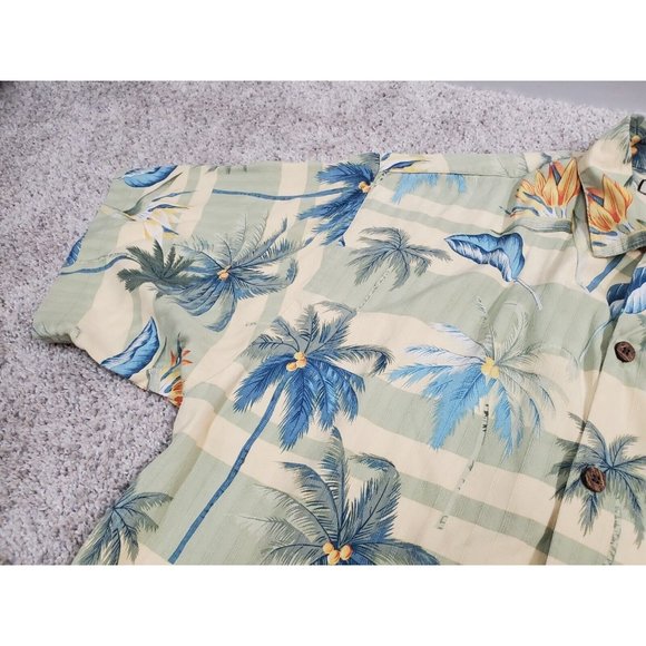 Tommy Bahama Silk Camp Shirt Birds of Paradise Size Medium M - Picture 5 of 7